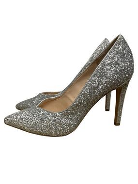 Limelight Silver Glitter Pointed Toe Heels Pumps Size 8
